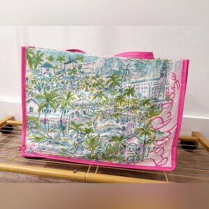 Lilly Pulitzer Pink-Trim Tropical Palm Print Tote